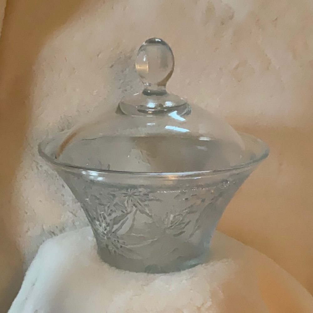 Glass Covered Candy Dish Vintage